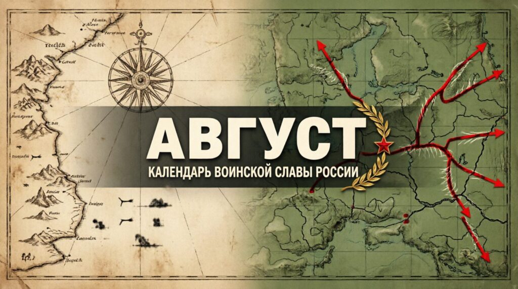 Текст на старинной карте "Август" Дни воинской славы России
