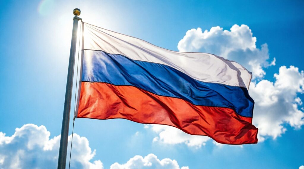 Флаг России. Белый, синий красный
